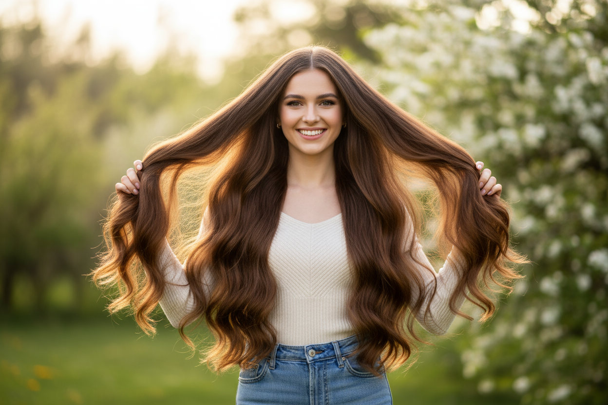 Girl Showing Hair Growth